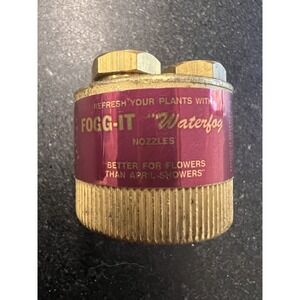 Vtg NOS FOGG-IT "Waterfog" Brass Garden Hose Nozzle Plant Mister USA Fine Volume